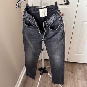 MOTHER Men's Dark Gray Straight Jeans